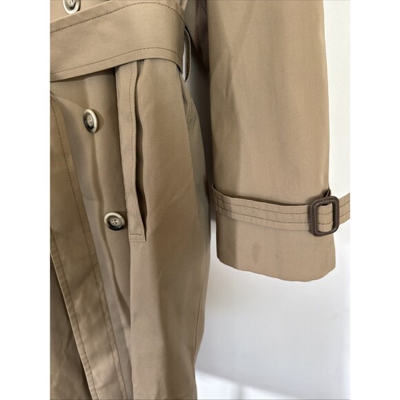 Men London Fog Trench Coat Double Breasted 42 R Zip out Faux Fur Liner $450MSRP - Picture 9 of 15